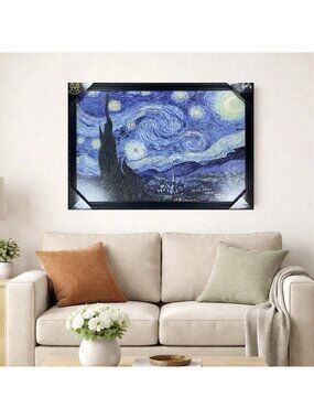 Vincent Van Gogh “The Starry Night” NEAR 1:1 REPRO Large 32.5"x22.5" Framed Art